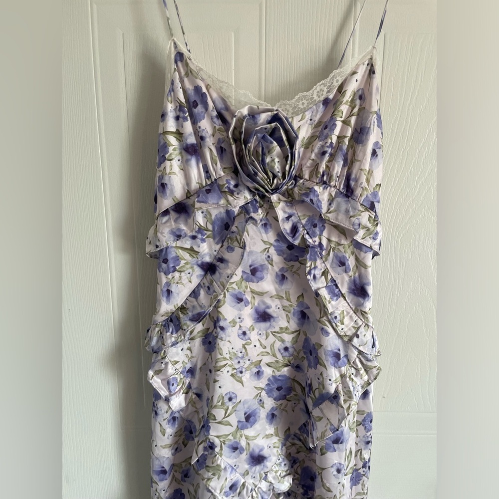 Floral Satin 3D Rosette Maxi Dress M Storia - Picture 5 of 17